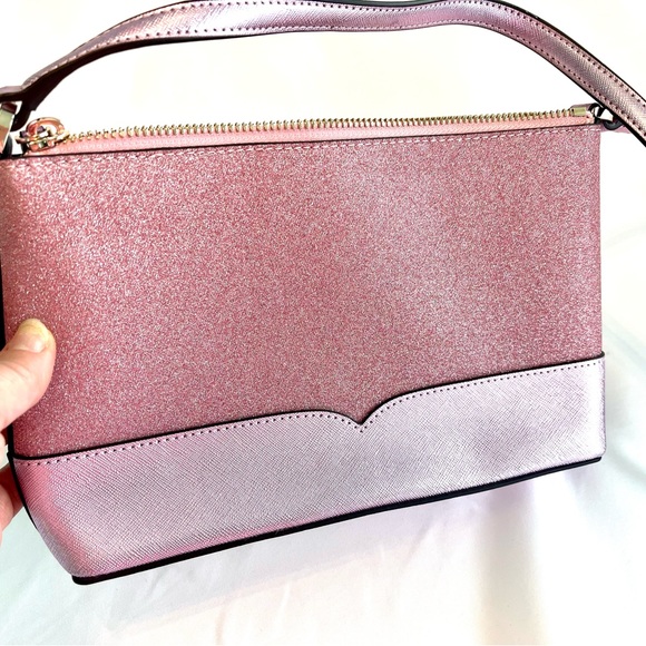 Kate Spade Lola Rose Pink Glitter Crossbody Handbag NEW WKR00081 - Picture 8 of 14